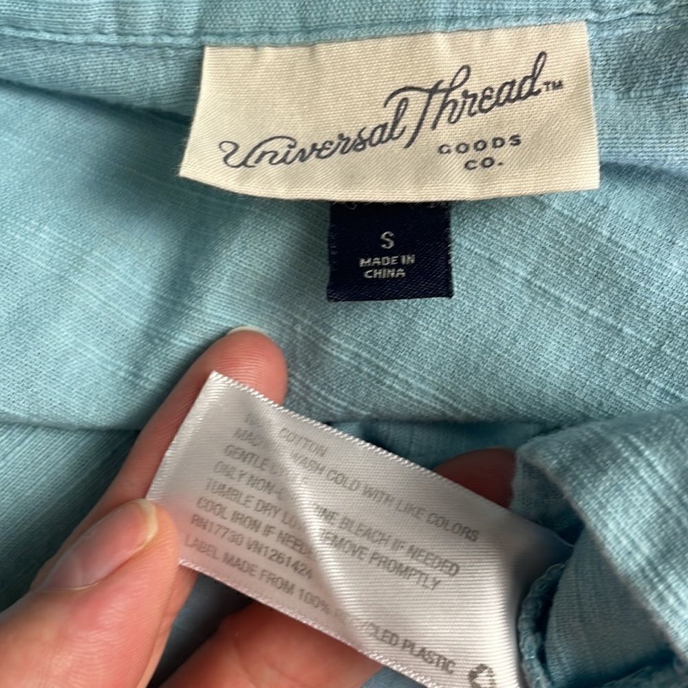 100% Cotton Button Front Flutter Sleeve Blouse Sz… - image 5